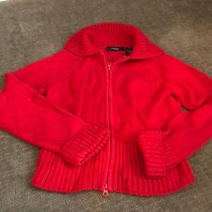 Red Zip-up Sweater by Express